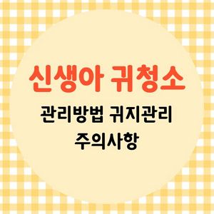 신생아 귀청소 관리방법